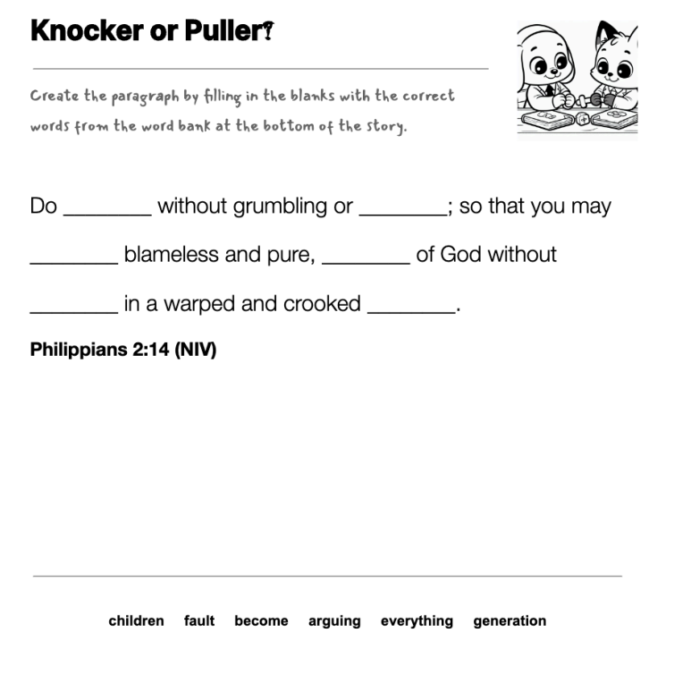 Knocker or Puller? fill-in-the-blank